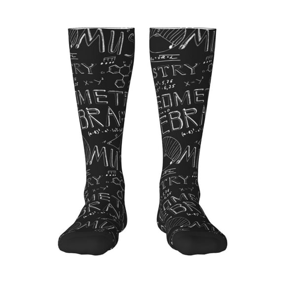Balery Black Scientific Printed Novelty Socks Men's Women's Crew Socks Sports Socks Knee High Socks Cotton Socks Quirky and Cool Socks