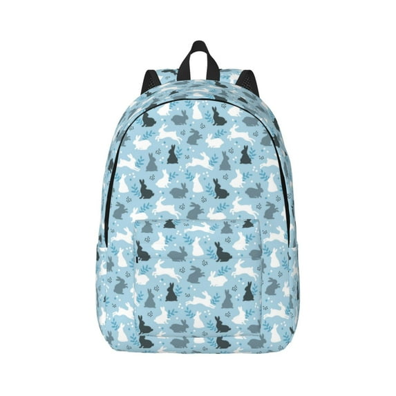 Balery Black White Gray Rabbit Vintage Canvas Backpack for Men and Women - Large Capacity, Durable Travel Laptop Bag for School, Work, Hiking, and Outdoor Activities