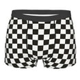 thumbnail image 1 of Balery Black and White Checkerboard Men's Boxer Briefs, Soft and Breathable Cotton Underwear with nylon Waistband-Small, 1 of 9