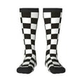 thumbnail image 1 of Balery Black and White Checkerboard Printed Novelty Socks Men's Women's Crew Socks Sports Socks Knee High Socks Cotton Socks Quirky and Cool Socks, 1 of 9