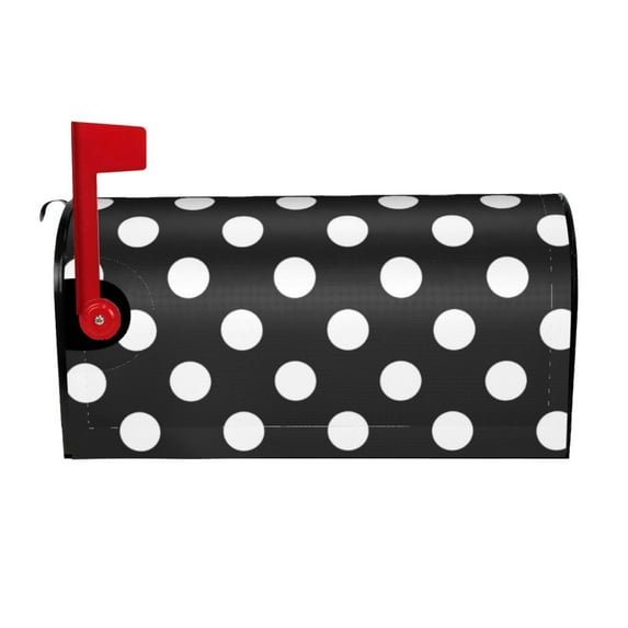 Balery Black and White Polka Dot Mailbox Cover - Standard Size-25.5x21 in