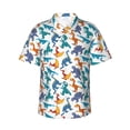 thumbnail image 1 of Balery Block Dinosaur Print Men's Hawaiian Shirts Short Sleeve Beach Shirt Relaxed Fit Vacation Button Down Shirts-3X-Large, 1 of 9