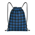 thumbnail image 1 of Balery Blue Black Plaid Pattern Drawstring Backpack Bag Sport Gym Sackpack Cinch Bags Pattern Drawstring Backpack Bag Sport Gym Sackpack Cinch Bags -Small, 1 of 6