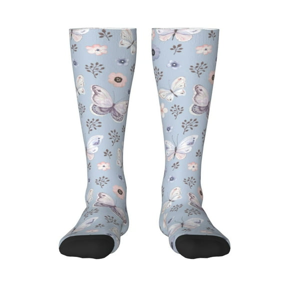 Balery Blue Butterfly Fun Novelty Socks Men'S Women'S Crew Socks Funny Crazy Novelty Socks Quirky And Cool Socks