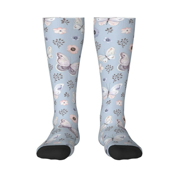 Balery Blue Butterfly Fun Novelty Socks Men'S Women'S Crew Socks Funny Crazy Novelty Socks Quirky And Cool Socks
