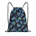 thumbnail image 1 of Balery Blue Butterfly Pattern Drawstring Backpack Bag Sport Gym Sackpack Cinch Bags Pattern Drawstring Backpack Bag Sport Gym Sackpack Cinch Bags -Small, 1 of 6