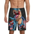 thumbnail image 1 of Balery Blue Dinosaur Men's Cotton Knit Pajama Shorts Waistband & Pockets,Short Pajama Pants-X-Large, 1 of 8