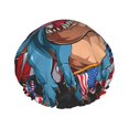 thumbnail image 1 of Balery Blue Dinosaur Shower Caps, Double Layer Waterproof Shower Cap, Double Layers Reusable Shower Cap With Soft Comfortable For Long Thick Hair Soft Bath Shower Hair Caps, 1 of 9