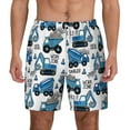 thumbnail image 1 of Balery Blue Excavator Mens Swim Trunks Swim Shorts for Men Quick Dry Inseam Beach Shorts with Compression Liner Pocket-Medium, 1 of 9