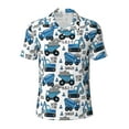 thumbnail image 1 of Balery Blue Excavator Printed Men’s Short Sleeve Polo Shirt, Midweight Men's Shirt,Golf Polo shirts -3X-Large, 1 of 8