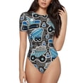 thumbnail image 1 of Balery Blue Excavator Women's Short Sleevee Crew Neck Bodysuit Tops Short Sleeve Tops Basic-X-Large, 1 of 9