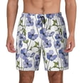 thumbnail image 1 of Balery Blue Flax Flowers Mens Swim Trunks Swim Shorts for Men Quick Dry Inseam Beach Shorts with Compression Liner Pocket-X-Large, 1 of 9
