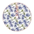 thumbnail image 1 of Balery Blue Flax Flowers Printed Christmas Tree Skirt , Merry Christmas Party Christmas Tree Decoration,Adjustable Tree Skirt-48", 1 of 6
