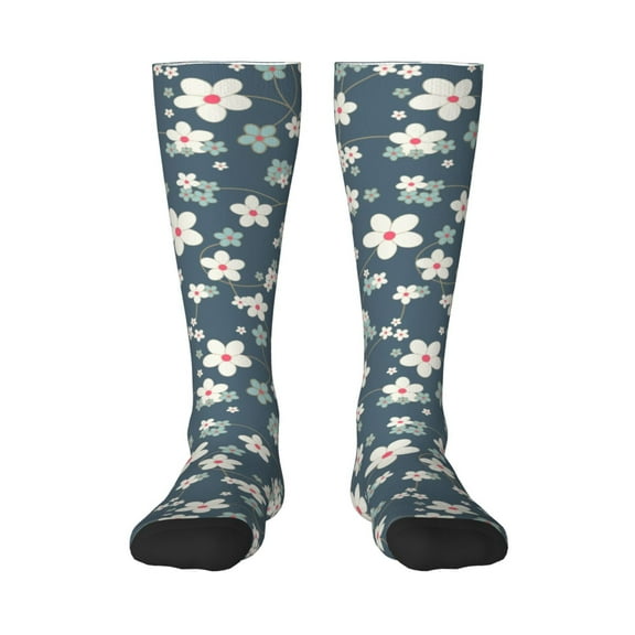 Balery Blue Flower Fun Novelty Socks Men'S Women'S Crew Socks Funny Crazy Novelty Socks Quirky And Cool Socks