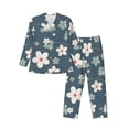 thumbnail image 1 of Balery Blue Flower Pattern Pajama Sets for Men Long Sleeve 2 Piece Sleepwear Loungewear Sets Soft PJ's with Pockets Long Sleeve Comfy Pj Sets-XX-Large, 1 of 7