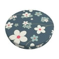 thumbnail image 1 of Balery Blue Flower Velvet Round Bar Chair Cushion Cover Adjustable, Protects From Scratches And Stains, Soft & Washable Ideal For Wooden And Metal Stools - 14 Inch, 1 of 7