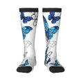thumbnail image 1 of Balery Blue Flying Butterflies Fun Novelty Socks Men'S Women'S Crew Socks Funny Crazy Novelty Socks Quirky And Cool Socks, 1 of 9