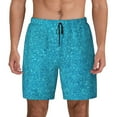 thumbnail image 1 of Balery Blue Glitter Mens Swim Trunks Swim Shorts for Men Quick Dry Inseam Beach Shorts with Compression Liner Pocket-Small, 1 of 9