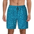 thumbnail image 1 of Balery Blue Glitter Mens Swim Trunks Swim Shorts for Men Quick Dry Inseam Beach Shorts with Compression Liner Pocket-Small, 1 of 9