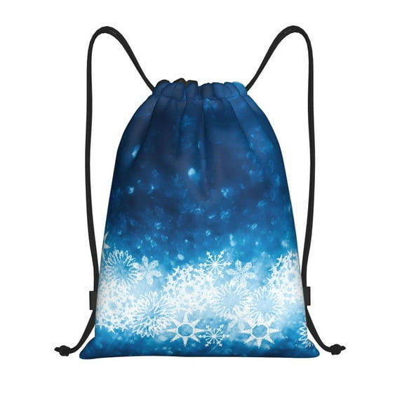 Balery Blue Glitter Sparkles Pattern Drawstring Backpack Bag Sport Gym Sackpack Cinch Bags Pattern Drawstring Backpack Bag Sport Gym Sackpack Cinch Bags -Medium