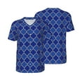 thumbnail image 1 of Balery Blue Gold Grid Lantern Shapes Baseball Jersey for Men Casual Button Down Shirts Short Sleeve Active Team Sports Uniform-4X-Large, 1 of 9