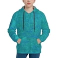 thumbnail image 1 of Balery Blue Green Glitter Pattern Boys Hoodie, Youth Pullover Hooded Sweatshirt, Kangaroo Pocket Hoodie for Kids Girls -Medium, 1 of 6