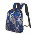 thumbnail image 1 of Balery Blue Heron Floral Garden Lightweight Backpack for Men and Women - Durable and Water-Resistant, Ideal for School, Work, Travel, and Everyday Use, 1 of 9