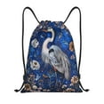 thumbnail image 1 of Balery Blue Heron Floral Garden Pattern Drawstring Backpack Bag Sport Gym Sackpack Cinch Bags Pattern Drawstring Backpack Bag Sport Gym Sackpack Cinch Bags -Small, 1 of 6