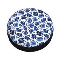 thumbnail image 1 of Balery Blue Ink Flowers Tire Covers - Tough Tire Wheel Protector for Truck, SUV, Trailer, Camper, RV -15 inch, 1 of 8