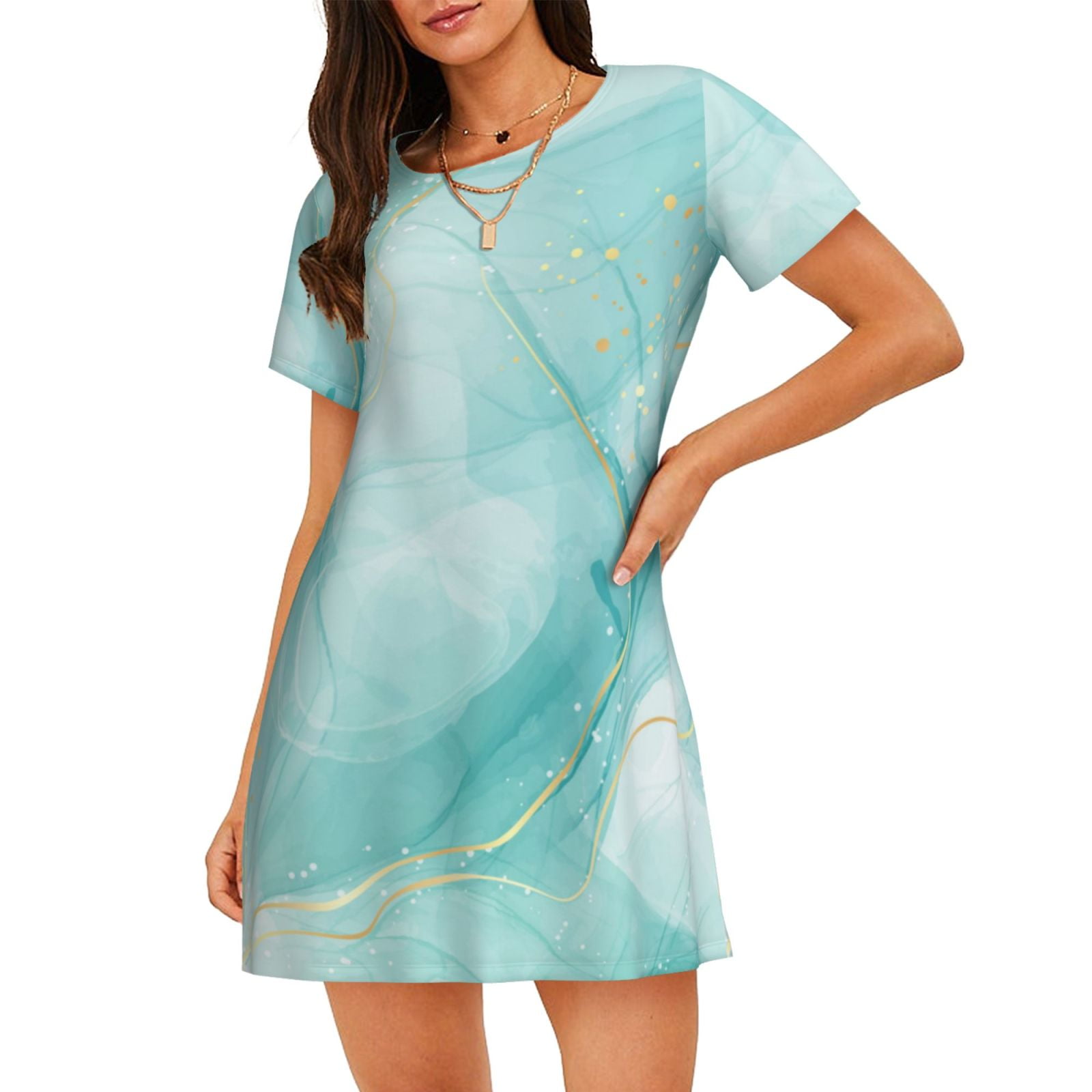 Blue marble cotton lounge-sleep wear main image 0