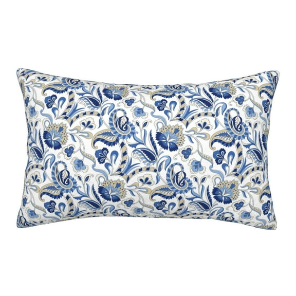 Balery Blue Paisley Bedding Queen Pillow Cases - Envelope Closure - Soft Brushed Microfiber Fabric - Shrinkage and Fade Resistant Pillow Cases-14"x20"