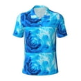 thumbnail image 1 of Balery Blue Shell Printed Men’s Short Sleeve Polo Shirt, Midweight Men's Shirt,Golf Polo shirts -Small, 1 of 9