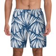 thumbnail image 1 of Balery Blue Shells Mens Swim Trunks Swim Shorts for Men Quick Dry Inseam Beach Shorts with Compression Liner Pocket-Small, 1 of 9