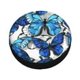 thumbnail image 1 of Balery Blue and White Butterflies Tire Covers - Tough Tire Wheel Protector for Truck, SUV, Trailer, Camper, RV -17 inch, 1 of 8