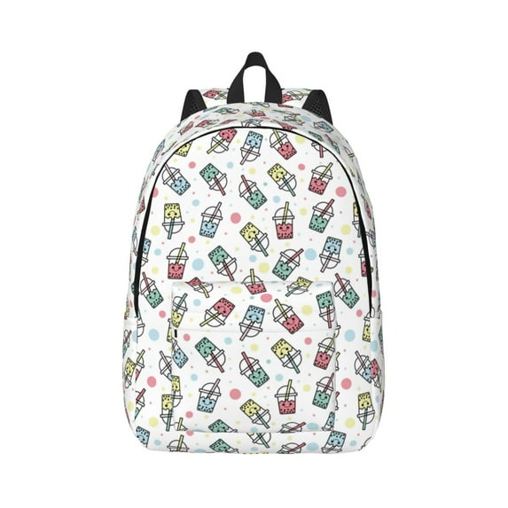 Balery Boba Milk Tea Vintage Canvas Backpack for Men and Women - Large Capacity, Durable Travel Laptop Bag for School, Work, Hiking, and Outdoor Activities