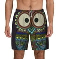 thumbnail image 1 of Balery Boho Owl Mens Swim Trunks Swim Shorts for Men Quick Dry Inseam Beach Shorts with Compression Liner Pocket-X-Large, 1 of 9