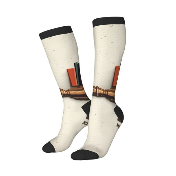 Balery Books Key To Knowledge Printed Novelty Socks Men's Women's Crew Socks Sports Socks Knee High Socks Cotton Socks Quirky and Cool Socks
