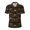 thumbnail image 1 of Balery Bookshelves Printed Men’s Short Sleeve Polo Shirt, Midweight Men's Shirt,Golf Polo shirts -Large, 1 of 9