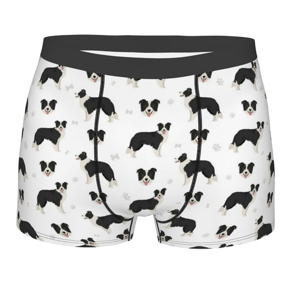 Balery Border Collie Dog Men's Boxer Briefs, Soft and Breathable Cotton Underwear with nylon Waistband-XX-Large
