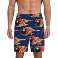 thumbnail image 1 of Balery Bowling Ball And Flame Men's Cotton Knit Pajama Shorts Waistband & Pockets,Short Pajama Pants-X-Large, 1 of 8