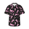 thumbnail image 1 of Balery Breast Cancer Awareness (2) Print Men's Hawaiian Shirts Short Sleeve Beach Shirt Relaxed Fit Vacation Button Down Shirts-Large, 1 of 9