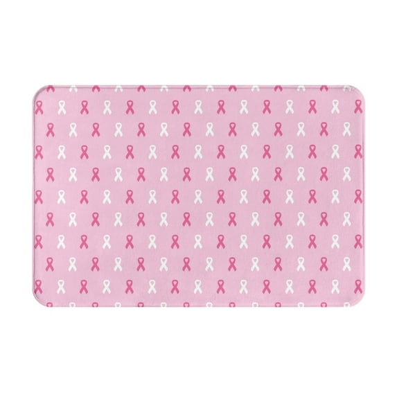 Balery Breast Cancer Awareness5 Doormat, Durable Flannel Fabric, Waterproof Stain and Fade Resistant, Low Profile,Indoor Outdoor Door Mats, Easy Clean Patio Entrance Mat, 16x24in