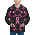 thumbnail image 1 of Balery Breast Cancer Pattern Boys Hoodie, Youth Pullover Hooded Sweatshirt, Kangaroo Pocket Hoodie for Kids Girls -Large, 1 of 6