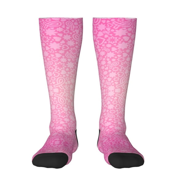 Balery Breast Cancer Pink Ribbons Awareness Fun Novelty Socks Men'S Women'S Crew Socks Funny Crazy Novelty Socks Quirky And Cool Socks