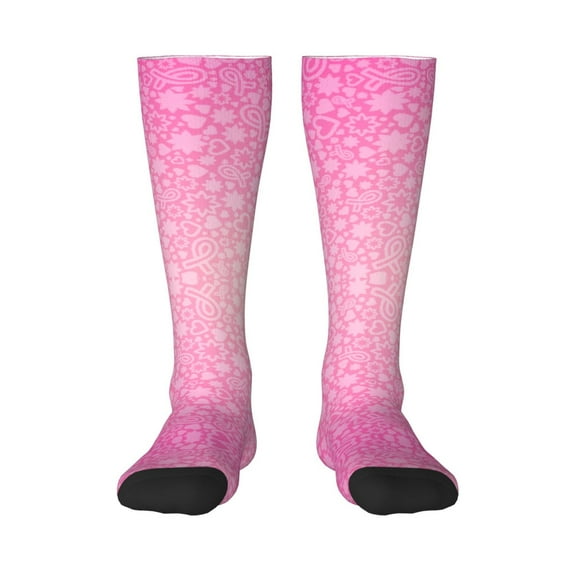 Balery Breast Cancer Pink Ribbons Awareness Fun Novelty Socks Men'S Women'S Crew Socks Funny Crazy Novelty Socks Quirky And Cool Socks
