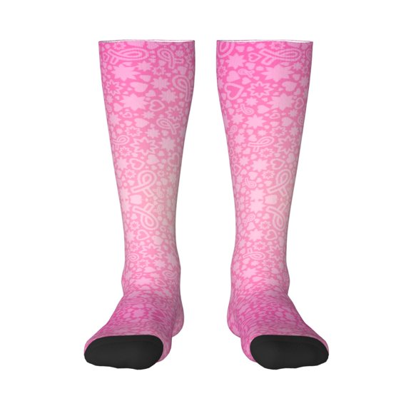 Balery Breast Cancer Pink Ribbons Awareness Fun Novelty Socks Men'S Women'S Crew Socks Funny Crazy Novelty Socks Quirky And Cool Socks