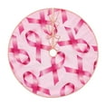 Balery Breast Cancer Ribbons Awareness Printed Christmas Tree Skirt