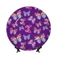 thumbnail image 1 of Balery Bright Butterflies Print Bone China Decorative Plate Ceramic Dinner Plates Art Crafts with Display Stand-6in, 1 of 6