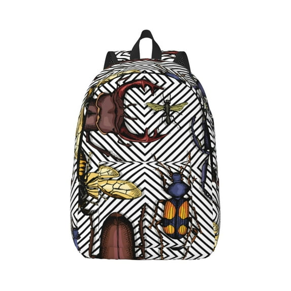 Balery Bright Insects Vintage Canvas Backpack for Men and Women - Large Capacity, Durable Travel Laptop Bag for School, Work, Hiking, and Outdoor Activities