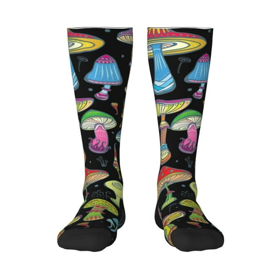 Balery Bright Mushrooms Fun Novelty Socks Men'S Women'S Crew Socks Funny Crazy Novelty Socks Quirky And Cool Socks